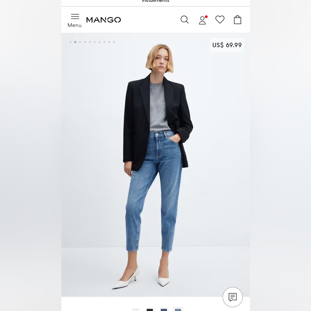 NWT Mango Slim High Waist Cropped Jeans